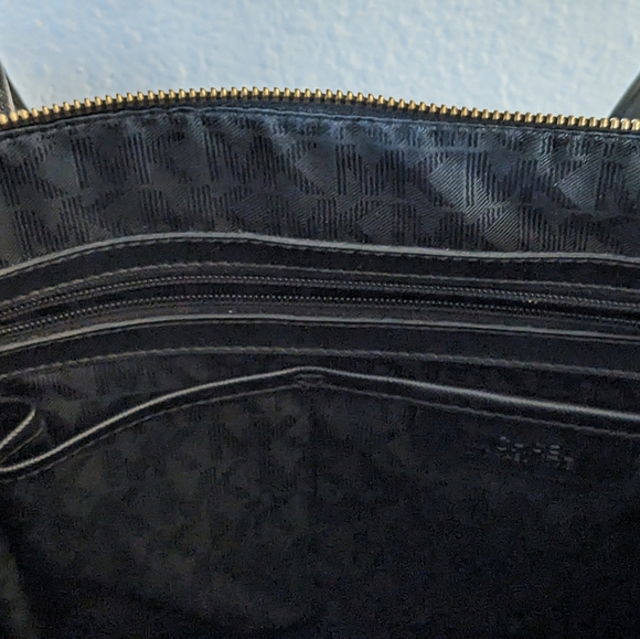 SALE!!! Michael Kors Jet Set Saffiano Black Leather Signature Lg Satchel Handbag - Picture 14 of 16